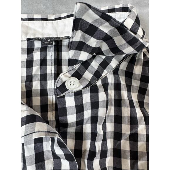 Lafayette 148 Black White Plaid Mariel Sleeveless Tie Waist Blouse Tunic Sz M - Picture 3 of 11